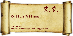 Kulich Vilmos névjegykártya